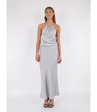 Neo Noir Vicky Heavy Sateen Skirt - Silver