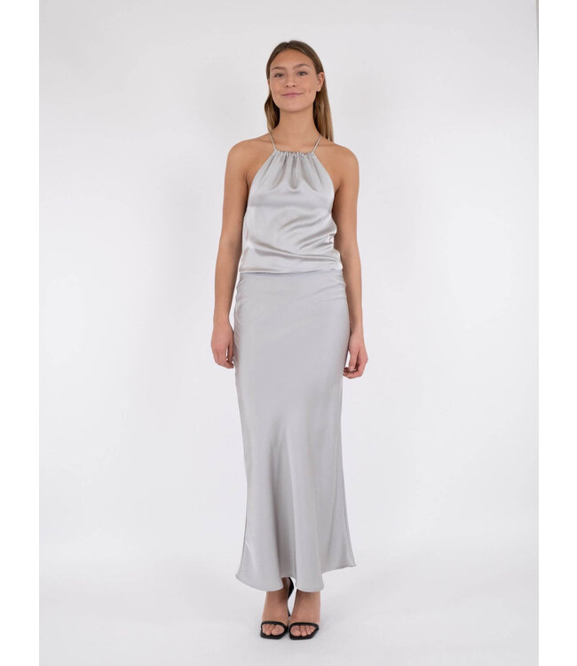 Neo Noir Vicky Heavy Sateen Skirt - Silver