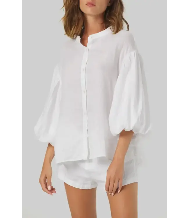 Mrs Balon Shirt - 100% linen - White