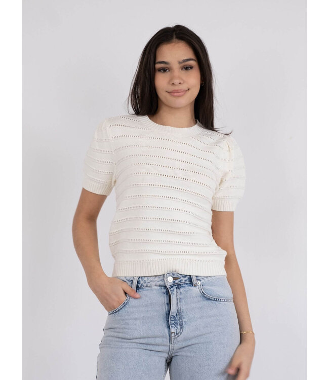 Sidra Stitch Solid knit blouse - Off White