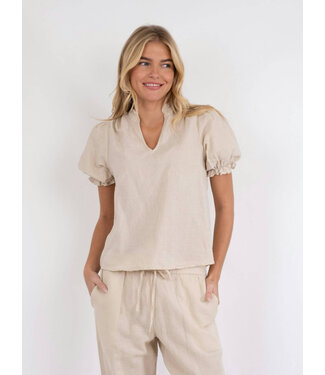 Neo Noir Odesa Linen Blouse - Sand