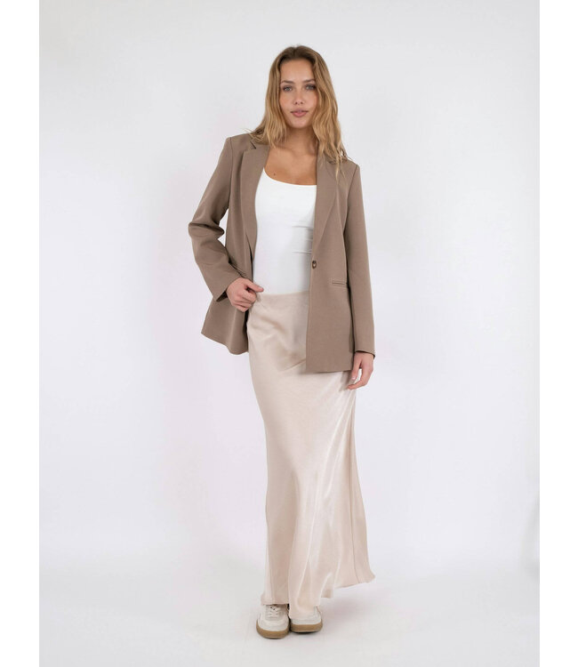 Neo Noir Vicky Heavy Sateen Skirt - Champagne