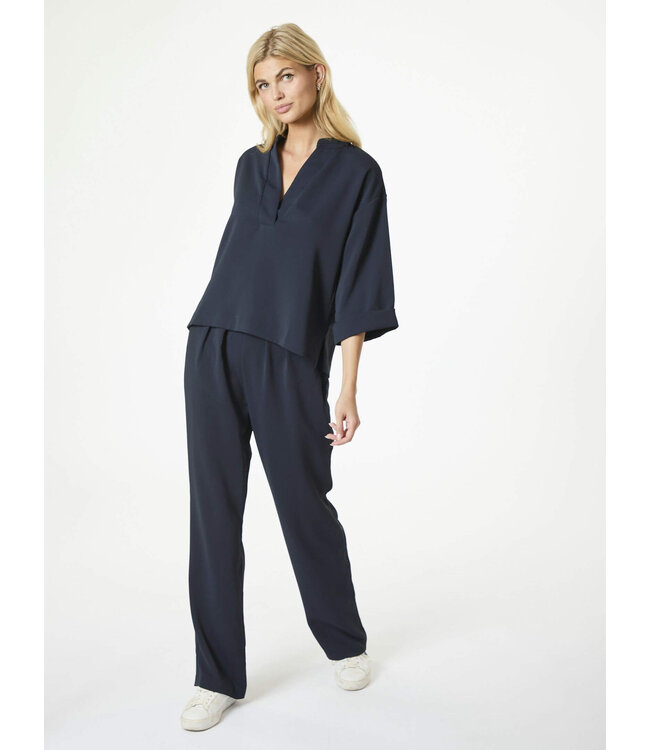 Lotan Crepe Pants - Navy