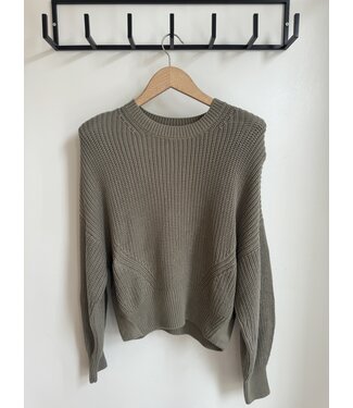 Coatigan cotton crew side snap - sage