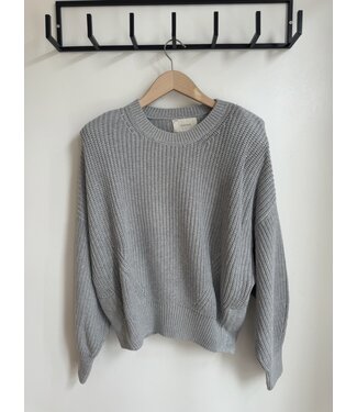 Coatigan cotton crew side snap - silver grey