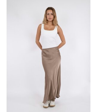 Neo Noir Vicky heavy sateen skirt - Dark Taupe