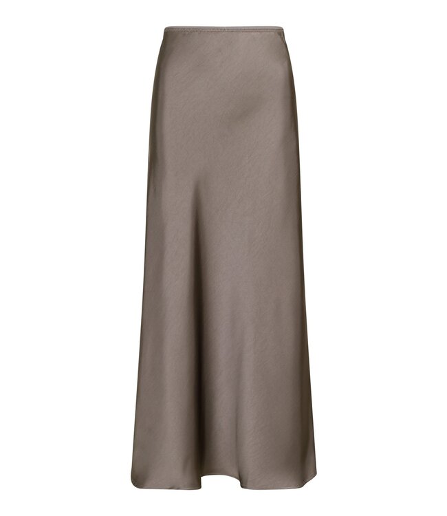 Vicky Heavy Sateen Skirt - Warm Grey