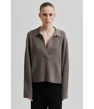 Second Female colada knit collar - morel