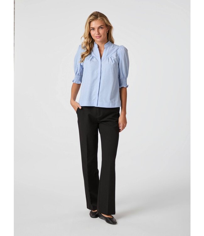 Diana B Stripe Stone Blouse - Light Blue