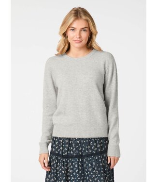 Neo Noir Dina Soft Knit Blouse - Light Grey Melange