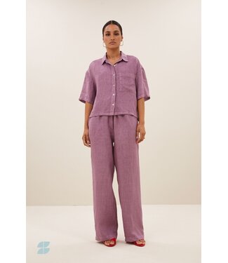 by-bar cris linen blouse - lavender