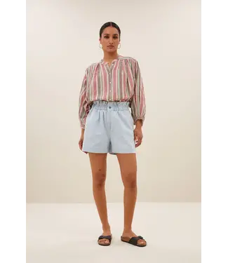 by-bar leon bleached denim short - bleached denim