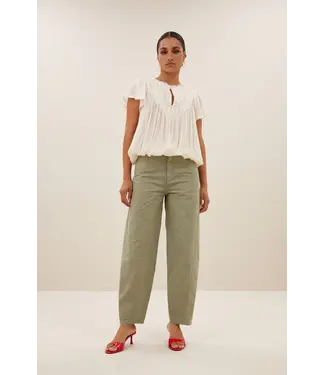 by-bar begum poplin GD pants - seagrass