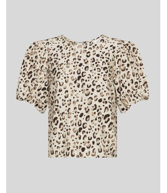 Moss Copenhagen MSCHAlyona vlora 2/4 top AOP - oatmeal leo