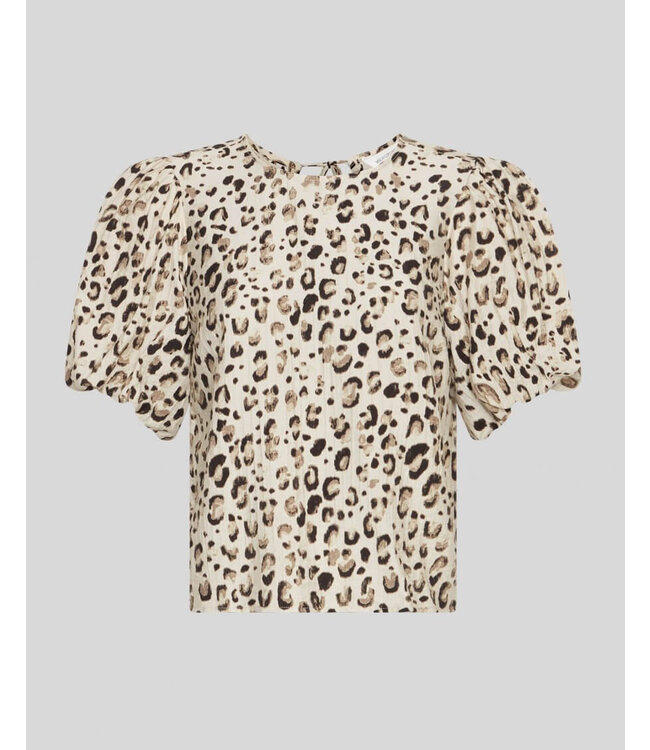 Moss Copenhagen MSCHAlyona vlora 2/4 top AOP - oatmeal leo