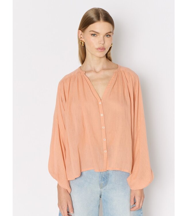 Berenice Chemise ML Oversize Col V - Peach
