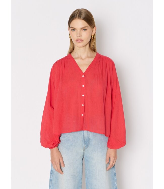 Berenice Chemise ML Oversize Col V - Corail