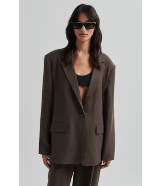 Second Female Lino New fit Blazer - Chocolate Brown