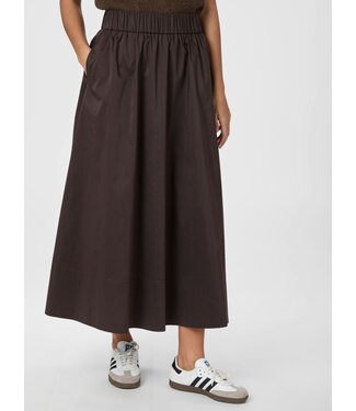 Neo Noir Yara Long Poplin Skirt - Dark Brown