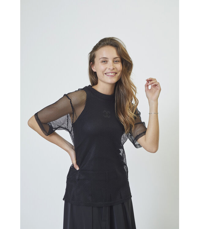 NellyCC Net Oversize Tee - Black