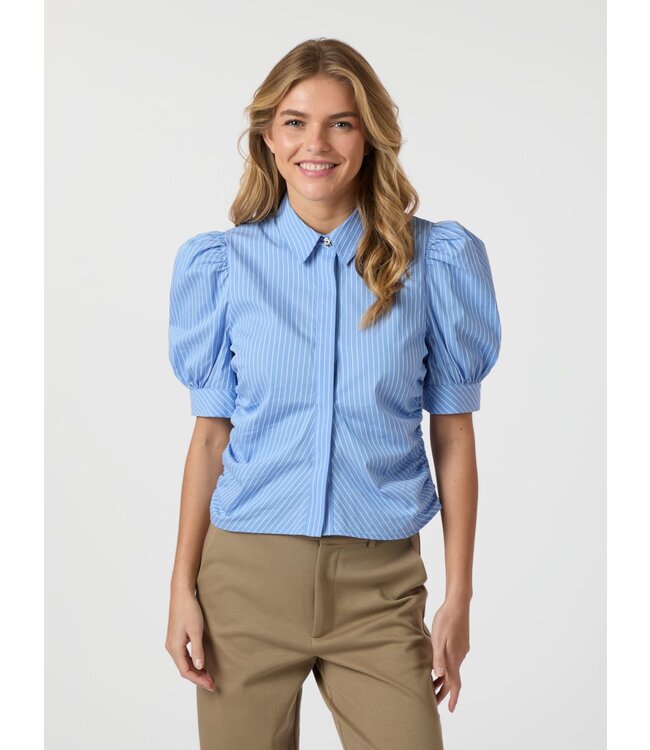 Frannie Stripe Shirt - Light Blue