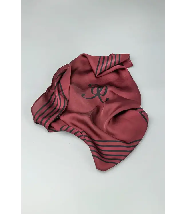 Bow19 Details Elle Silk Scarf - Burgundy
