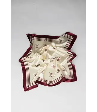 Bow19 Details Elle Silk Scarf - Creme Burgundy