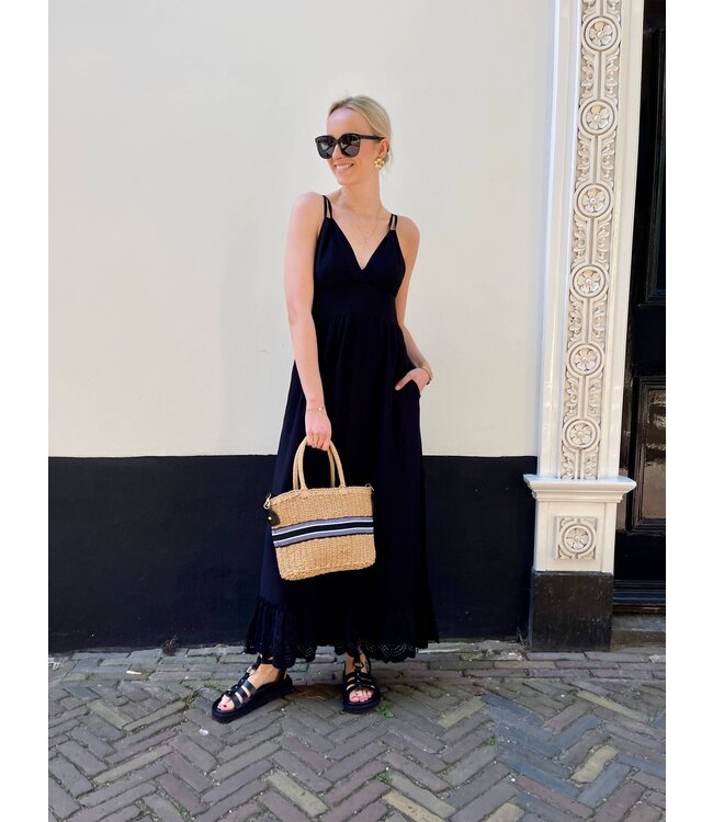 HeraCC Lace Strap Dress - Black