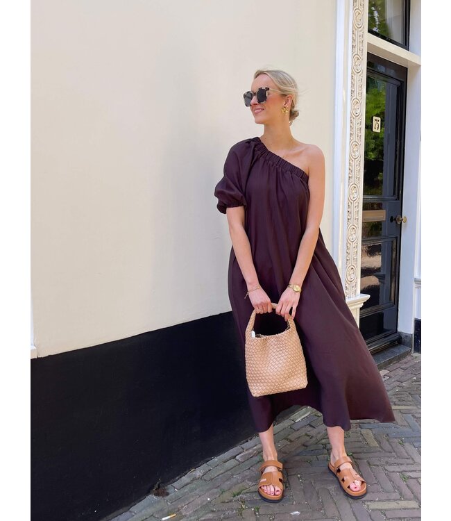 HeraCC Asym Puff Dress - Mocca