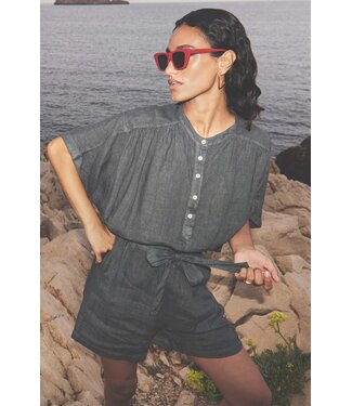 by-bar june linen shorts - chacoal