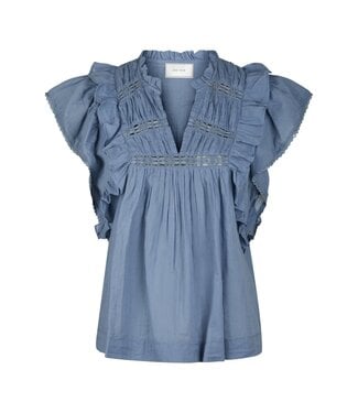 Neo Noir Jayla S voile top - Smoke Blue