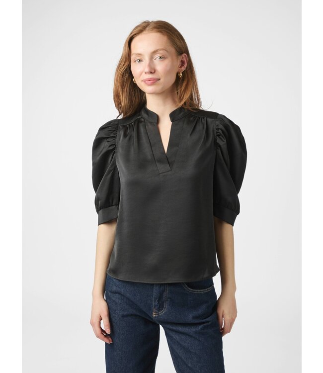 Neo Noir Roella Heavy Sateen Blouse - Black