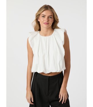 Neo Noir Ivania Poplin Top - White