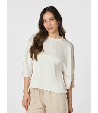 Neo Noir Liora Heavy Sateen Blouse - Pearl