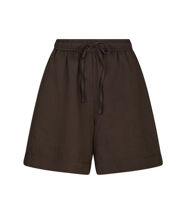 Neo Noir Shala Linen shorts - Dark Brown