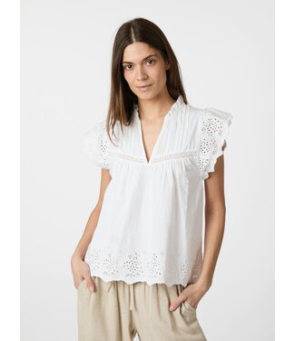 Neo Noir Kyoti Embroidery Top - White