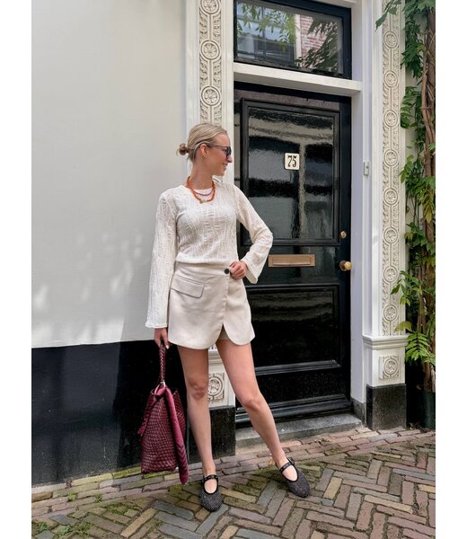 Nude skort look