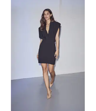 Haute L'Amitié L' egance Crop Drape Dress - Black