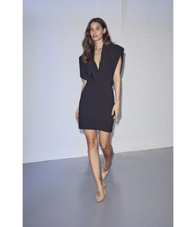 L' egance Crop Drape Dress - Black