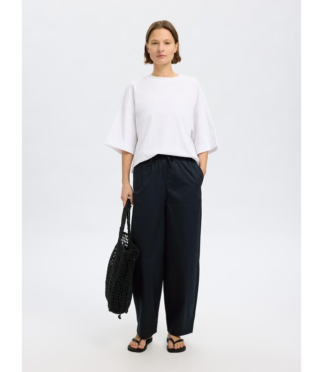 Selected SLFJuma hw Loose Barrel Pant - Black