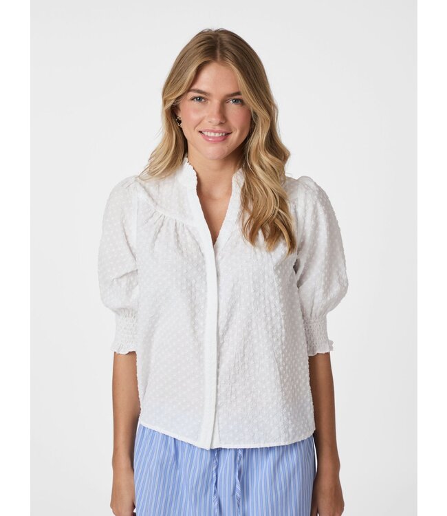 Neo Noir Diana B Dobby Blouse - White