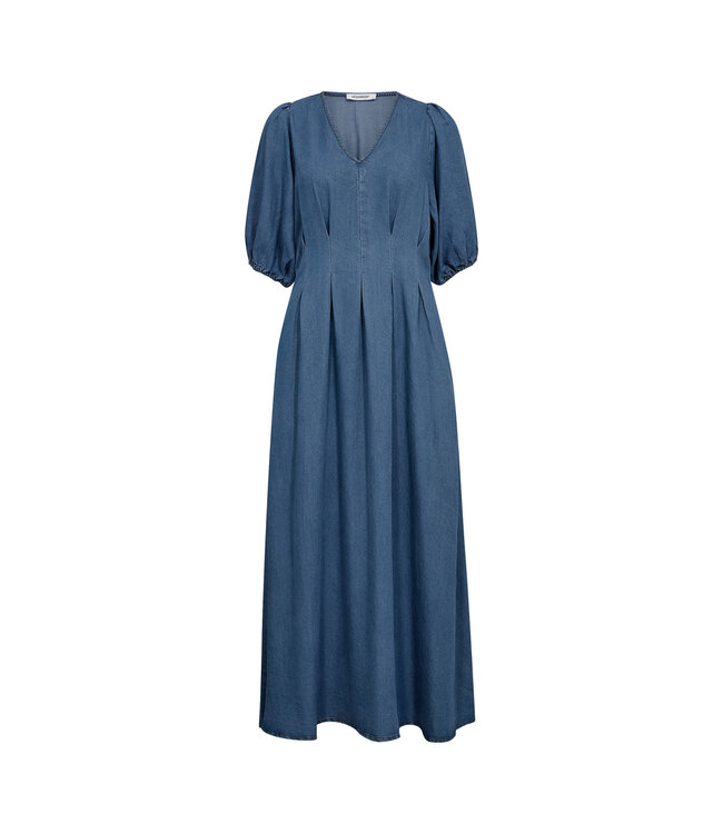 DenimCC Pleat Dress - Denim Blue - Pre-order levering 24 juni