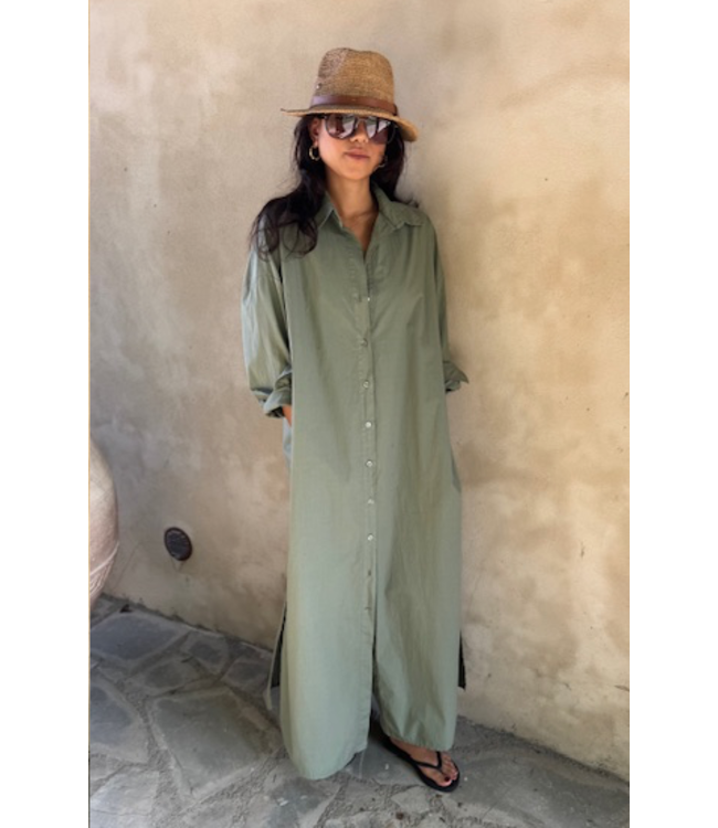 Kim & Kate Long Button Dress - Green