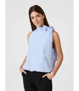 Neo Noir Veda Stripe Top - Light Blue