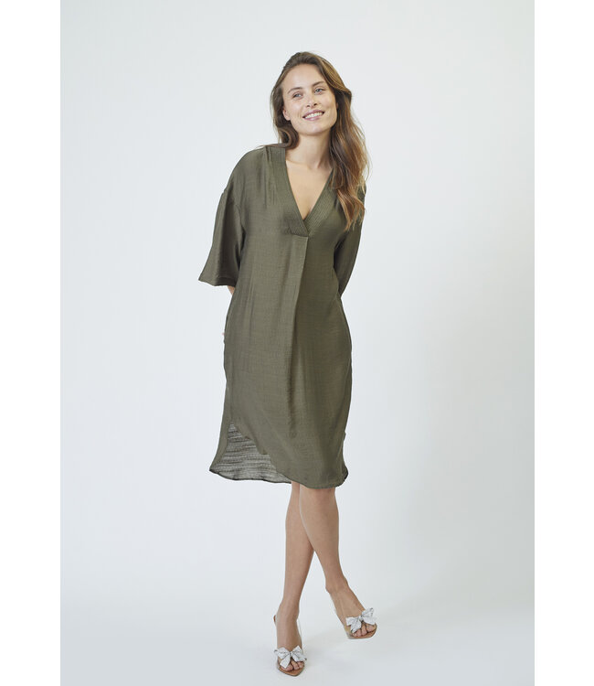 CarynCC Pleat Tunic Dress - Army