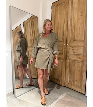 Butik Short Wrap Dress Ocean - Army