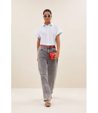 by-bar Begum Grey Pants - Grey denim