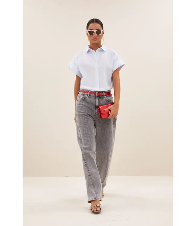 Begum Grey Pants - Grey denim