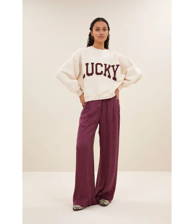 by-bar Bibi Patchwork sweater - Oyster mel.
