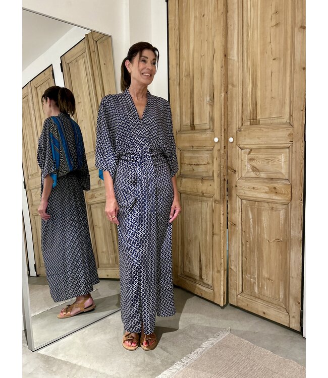 Sissel Edelbo Juno Long Dress - Navy Print